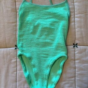 Hunza G One Piece Green Swim Suit